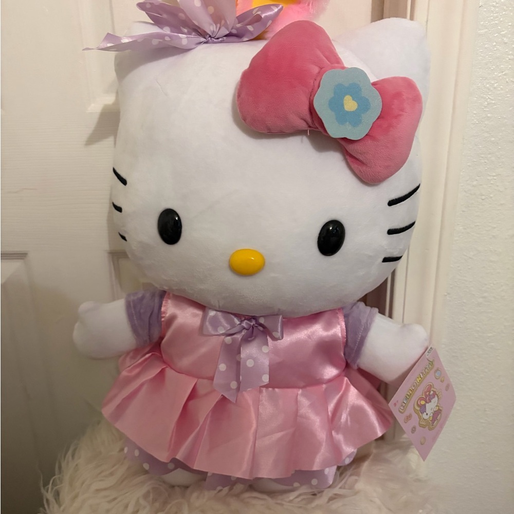 Hello Kitty Plush with Pink and Purple Dress